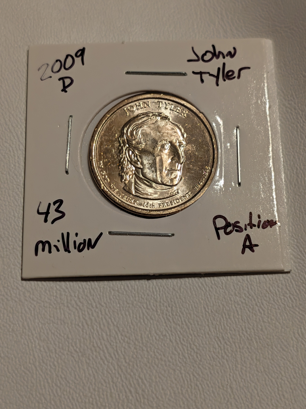 2009 D John Tyler Presidential $1 Coin